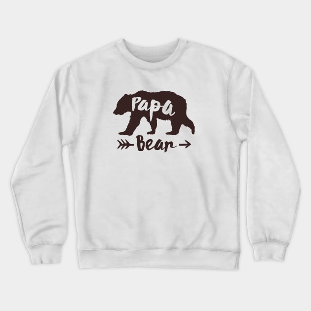 Papa Bear - Family Matching Shirts Pregnancy New Baby Fatherhood Reveal Announcement Gift Idea Crewneck Sweatshirt by Kyandii